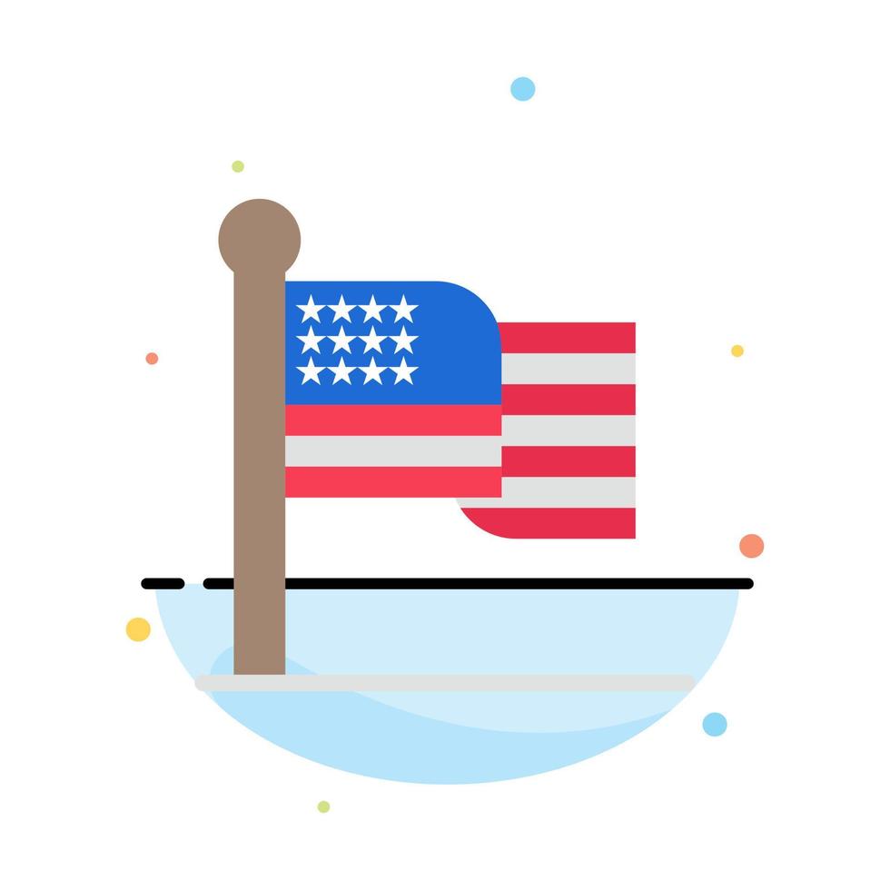 American Flag Thanksgiving Usa Abstract Flat Color Icon Template vector