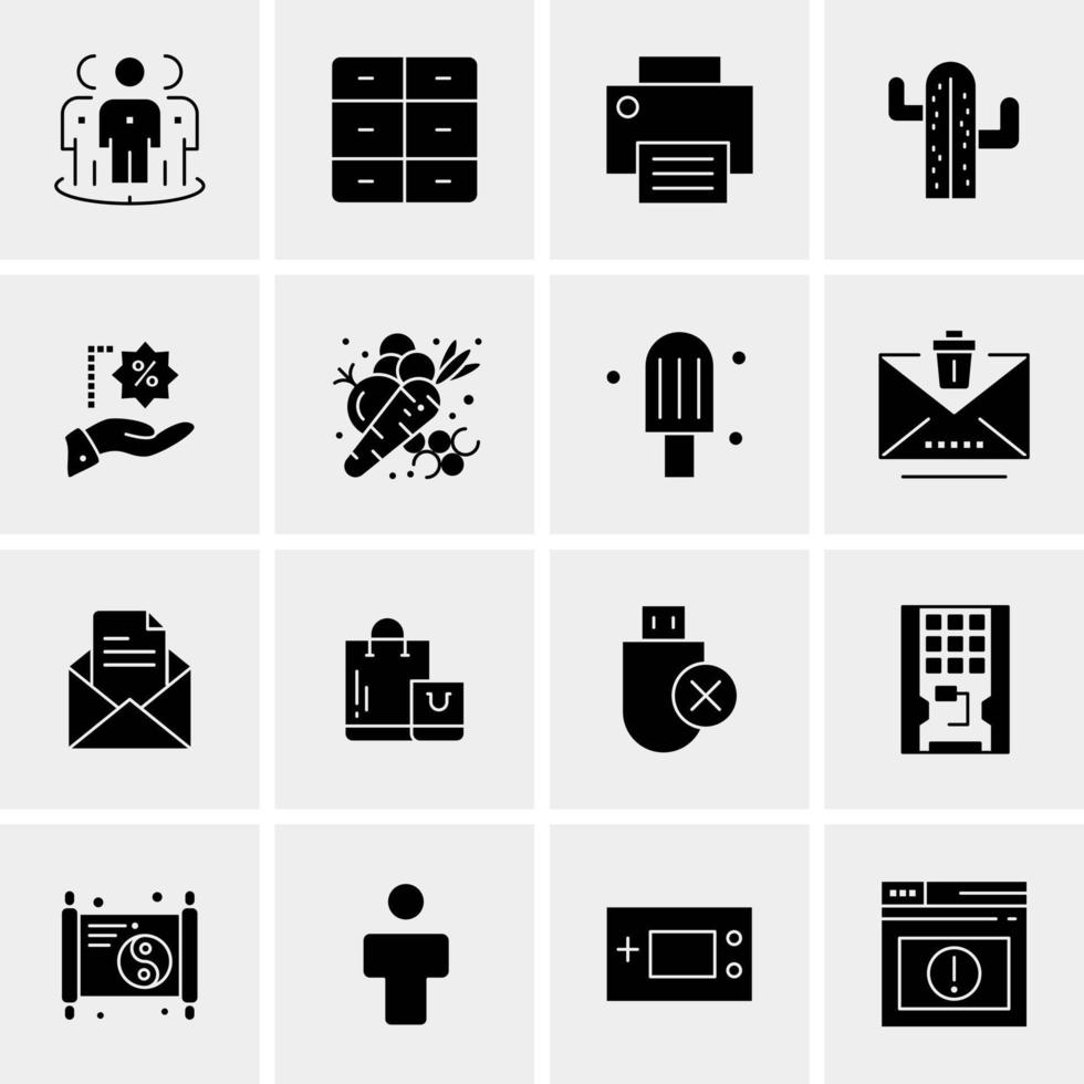 16 iconos de negocios universales vector ilustración de icono creativo para usar en proyectos relacionados con la web y dispositivos móviles