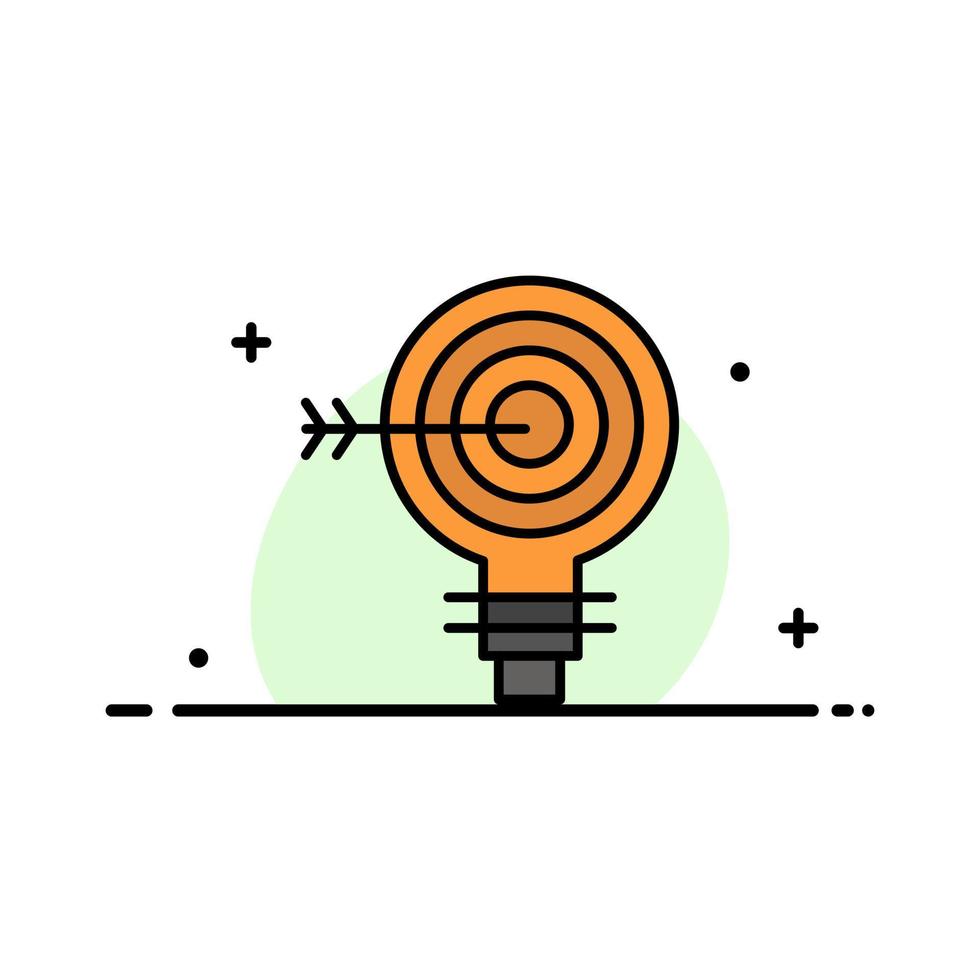 Target Darts Goal Solution Bulb Idea  Business Flat Line Filled Icon Vector Banner Template