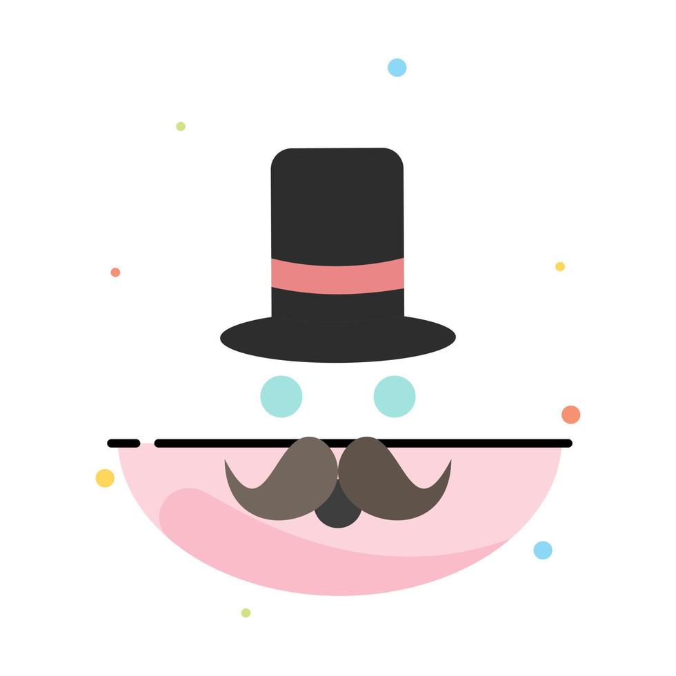 bigote hipster movember santa cláusula sombrero color plano icono vector