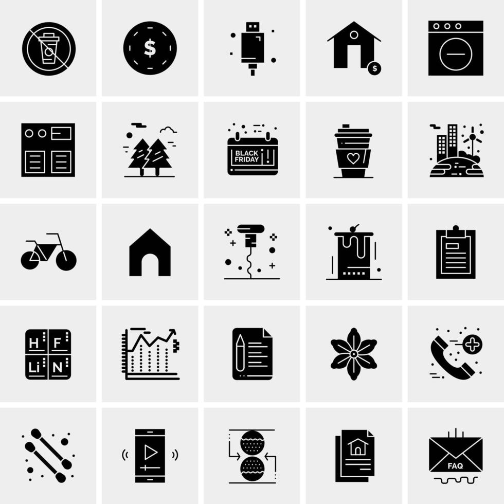 25 iconos de negocios universales vector ilustración de icono creativo para usar en proyectos relacionados con la web y dispositivos móviles