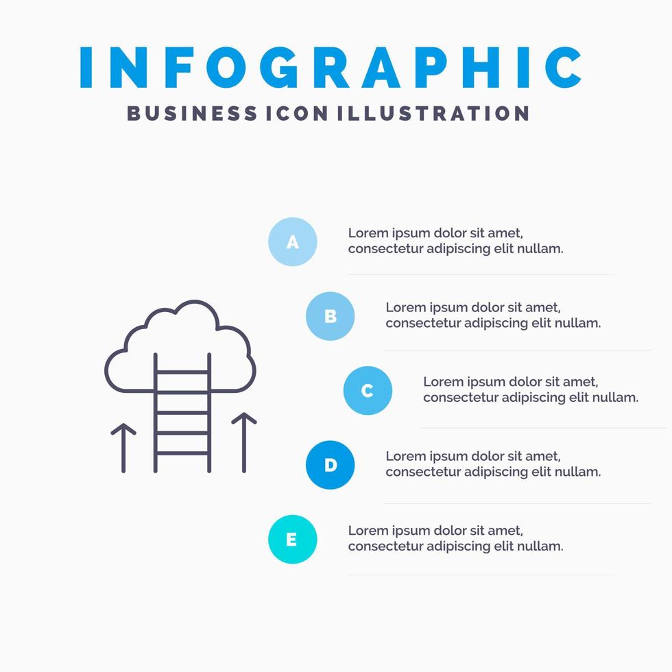 Career Path Career Dream Success Focus Line icon with 5 steps presentation infographics Background vector