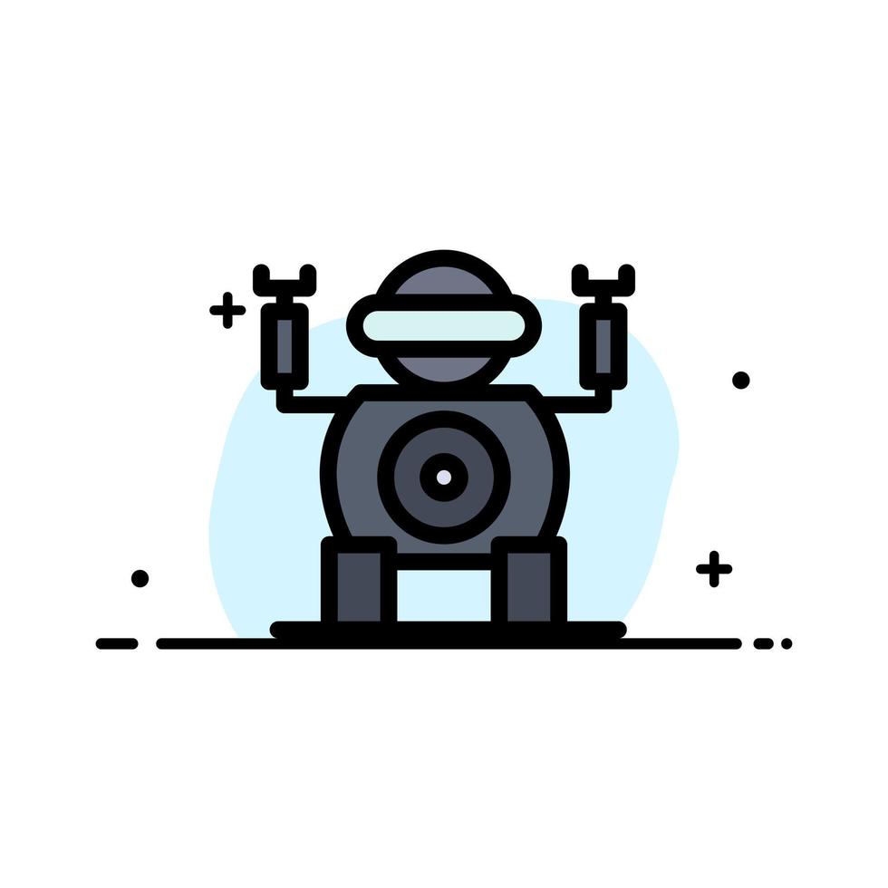 Robot Technology Toy  Business Flat Line Filled Icon Vector Banner Template