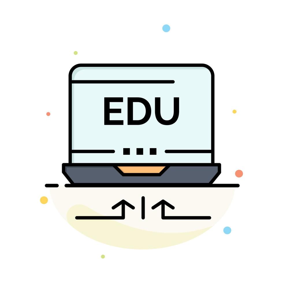 Laptop Hardware Arrow Education Abstract Flat Color Icon Template vector