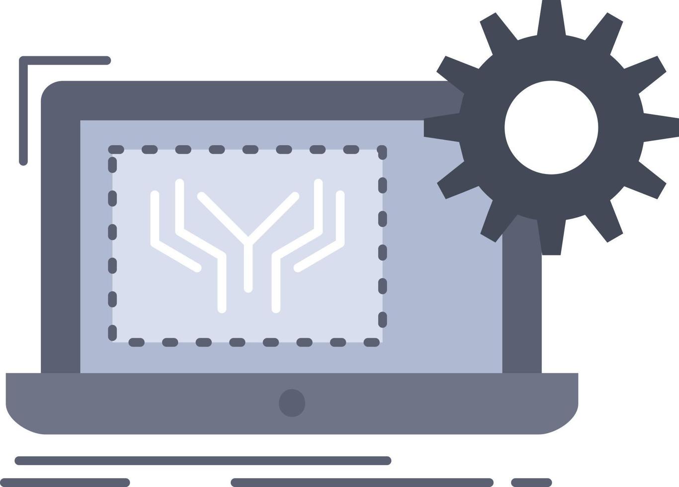 Blueprint circuit electronics engineering hardware Flat Color Icon Vector