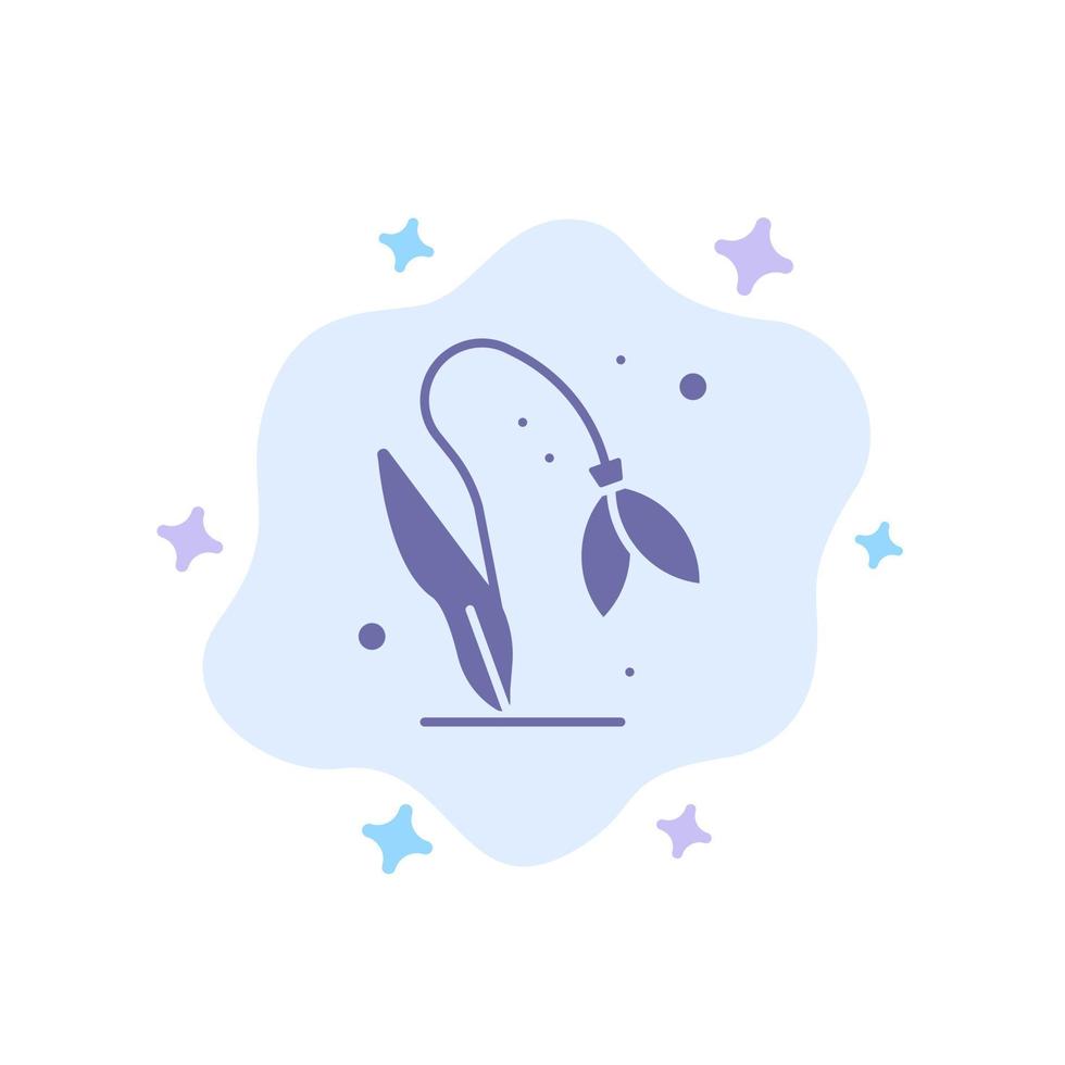 Flower Floral Nature Spring Blue Icon on Abstract Cloud Background vector