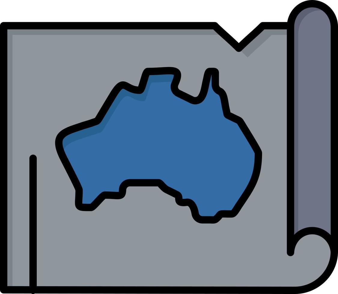 Australia Australian Country Location Map Travel  Flat Color Icon Vector icon banner Template
