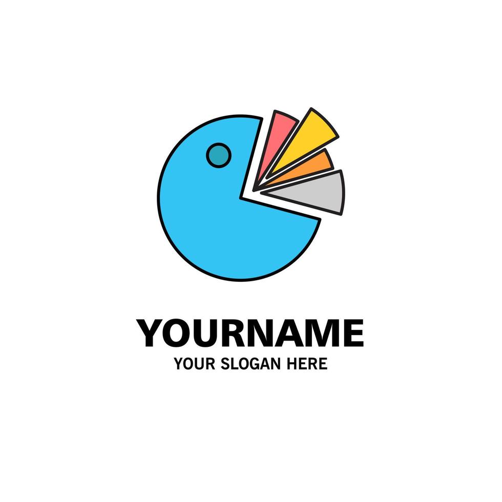 Pie Chart Presentation Diagram Business Logo Template Flat Color vector