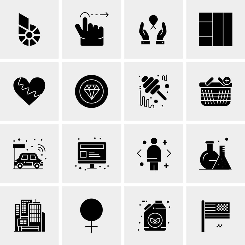 16 iconos de negocios universales vector ilustración de icono creativo para usar en proyectos relacionados con la web y dispositivos móviles