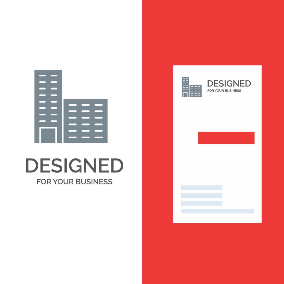 Architecture Building Construction Grey Logo Design and Business Card Template vector
