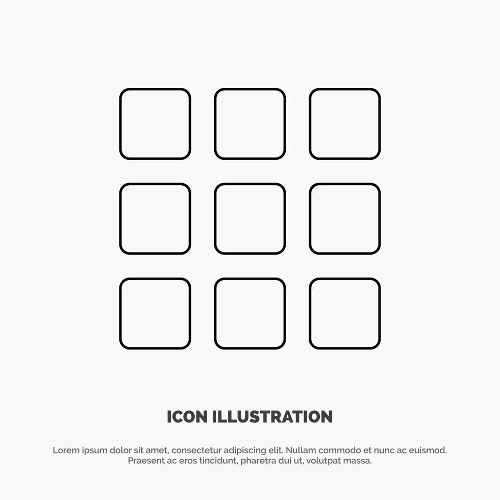 Web Grid Shape Squares Line Icon Vector