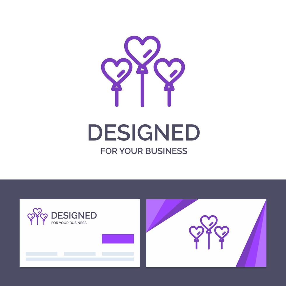 Creative Business Card and Logo template Heart Balloon Love Vector Illustration