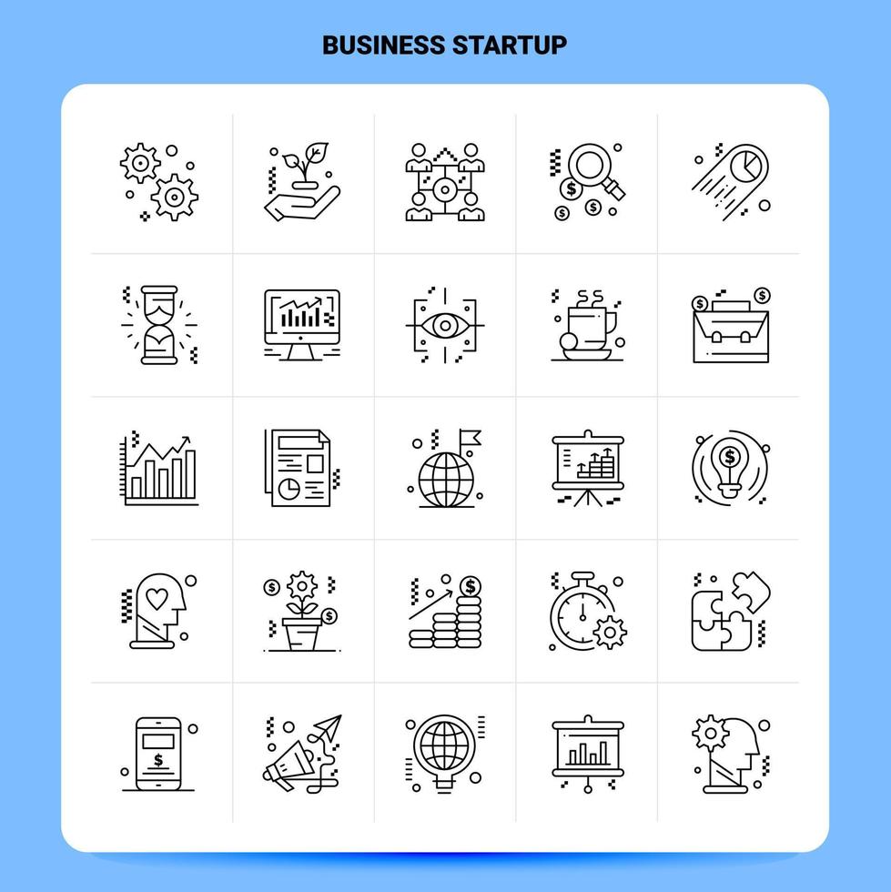 OutLine 25 Business Startup Icon set Vector Line Style Design Black Icons Set Linear pictogram pack Web and Mobile Business ideas design Vector Illustration