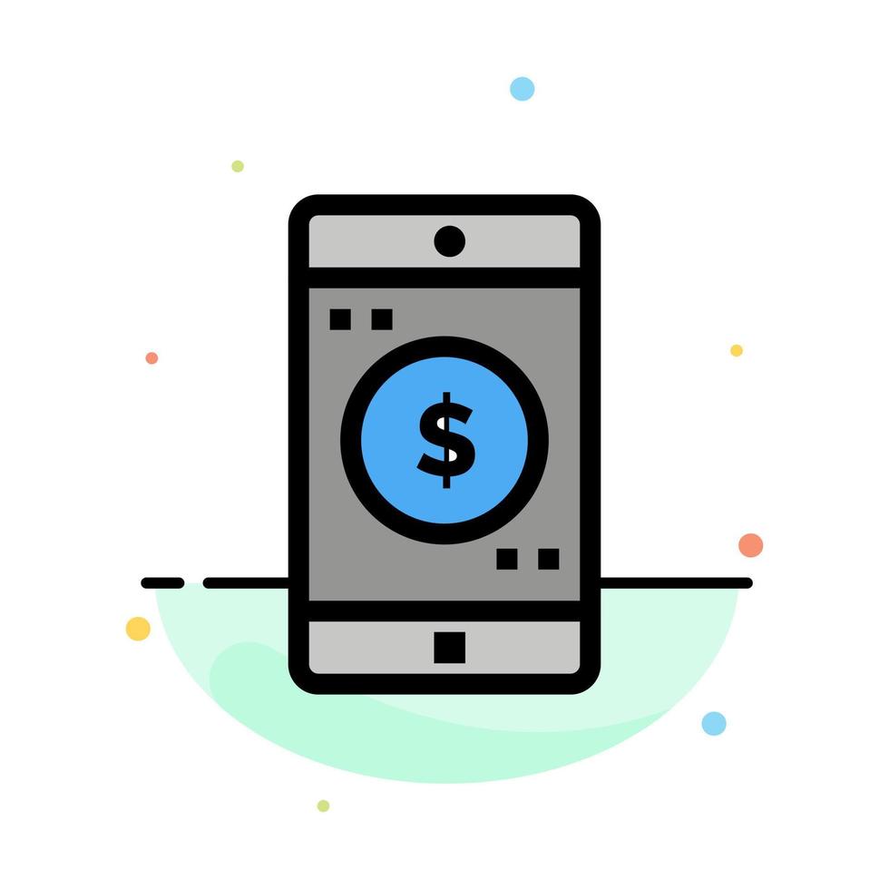 Application Mobile Mobile Application Dollar Abstract Flat Color Icon Template vector