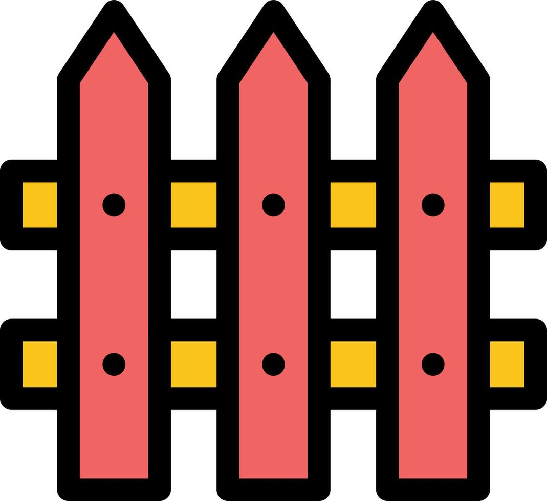 valla de construcción jardín color plano icono vector icono banner plantilla