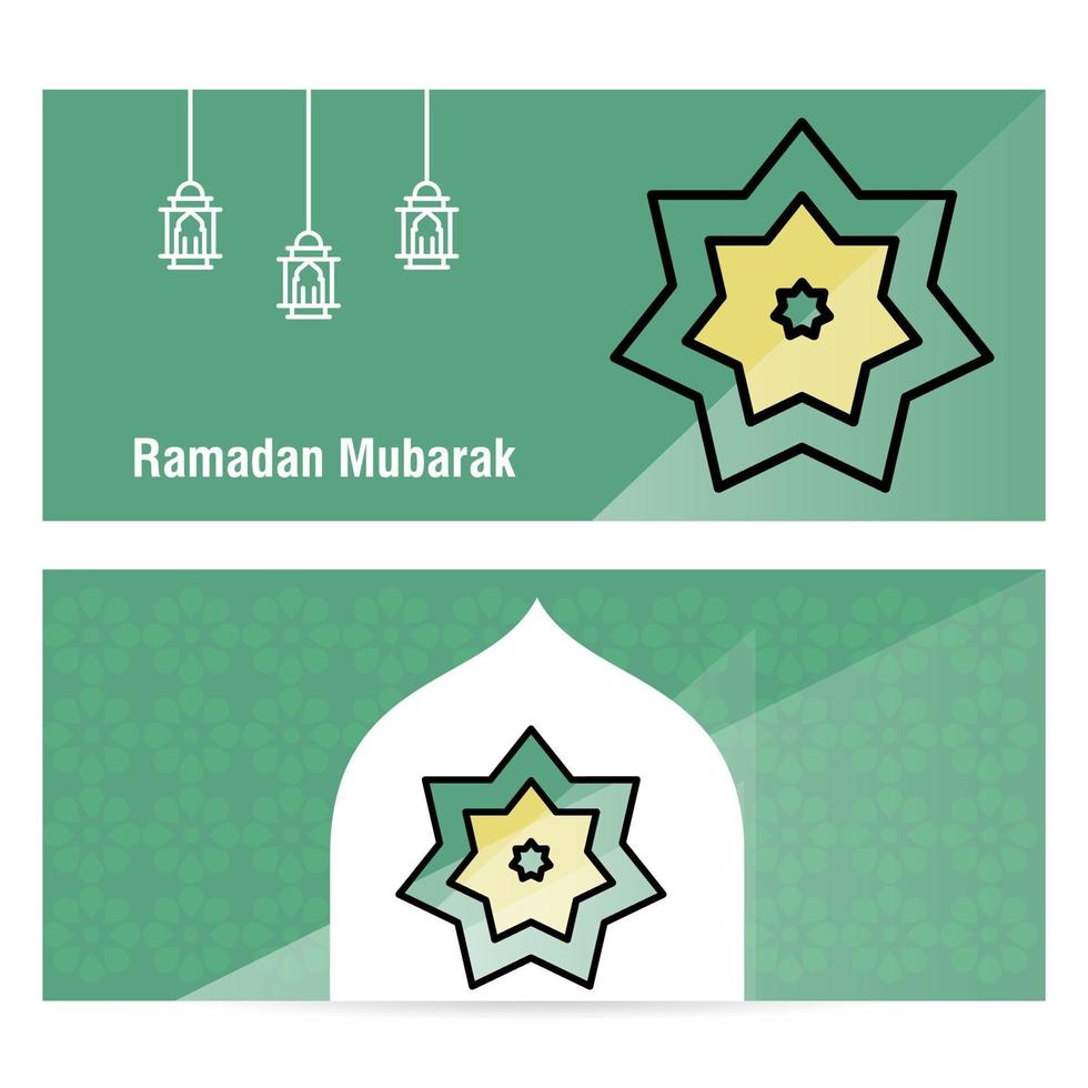 banner de concepto de ramadán kareem con patrones islámicos vector