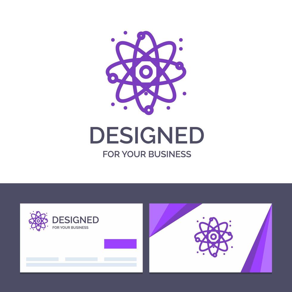 Creative Business Card and Logo template Atom Energy Power Lab Vector Illustration