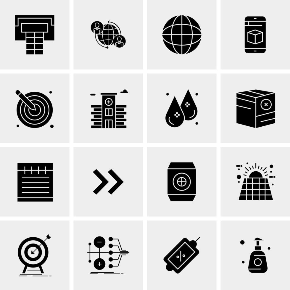 16 iconos de negocios universales vector ilustración de icono creativo para usar en proyectos relacionados con la web y dispositivos móviles