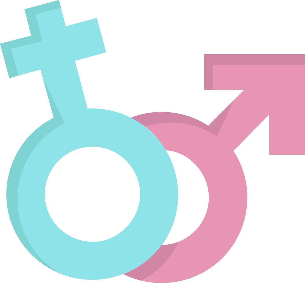 Gender Venus Mars Male Female Flat Color Icon Vector