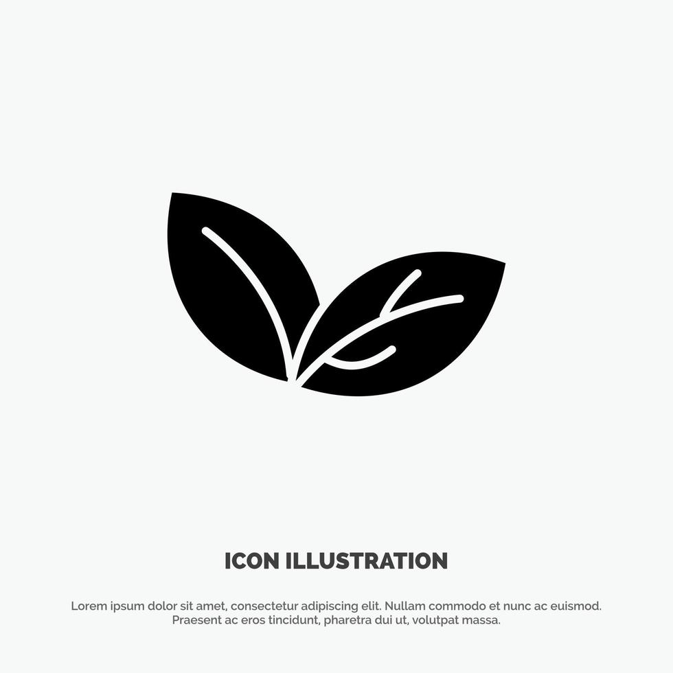 Growth Leaf Plant Spring solid Glyph Icon vector