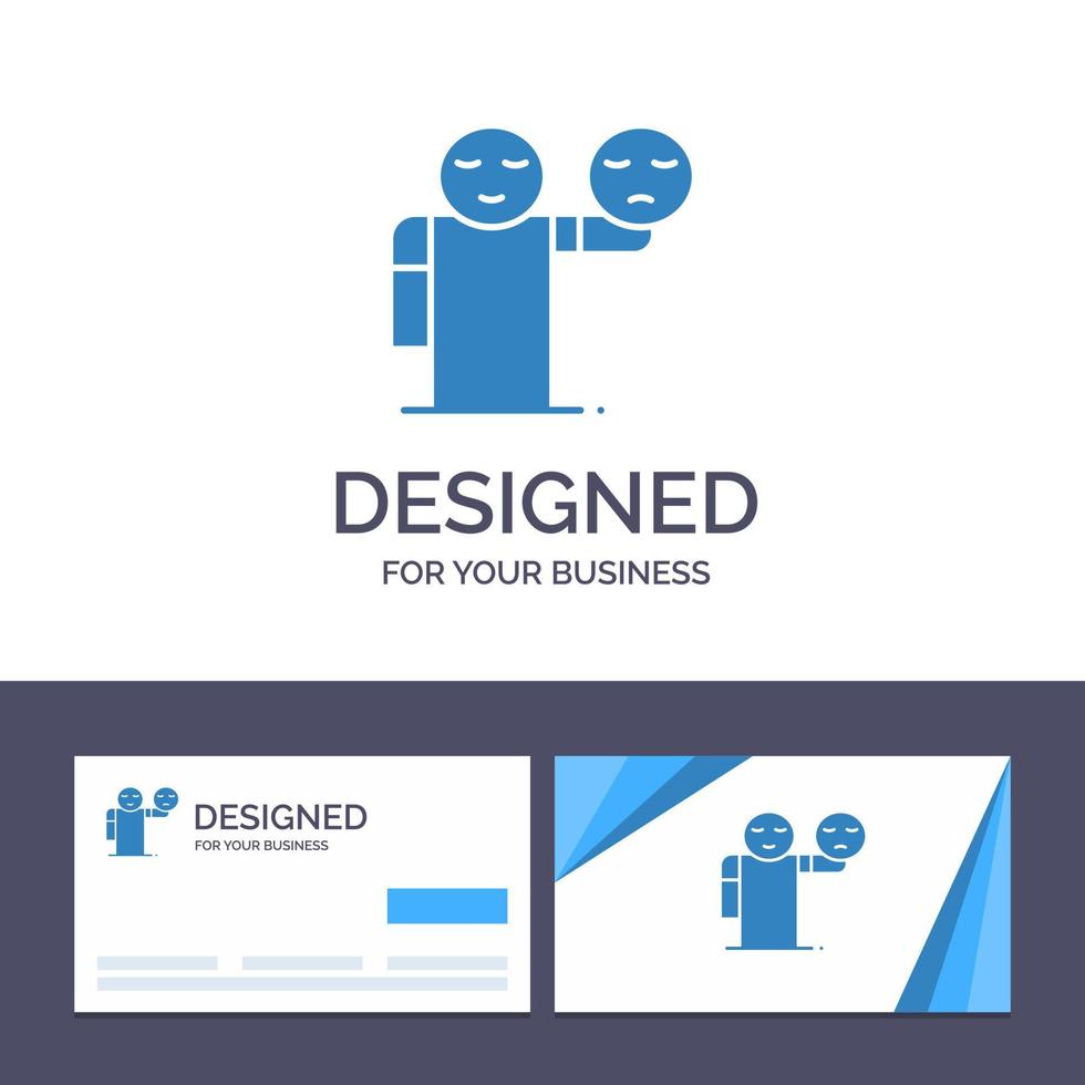 Creative Business Card and Logo template Man Hand Emojis Healthcare Vector Illustration
