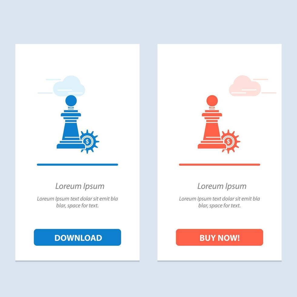 Chess Business Strategy Success  Blue and Red Download and Buy Now web Widget Card Template vector