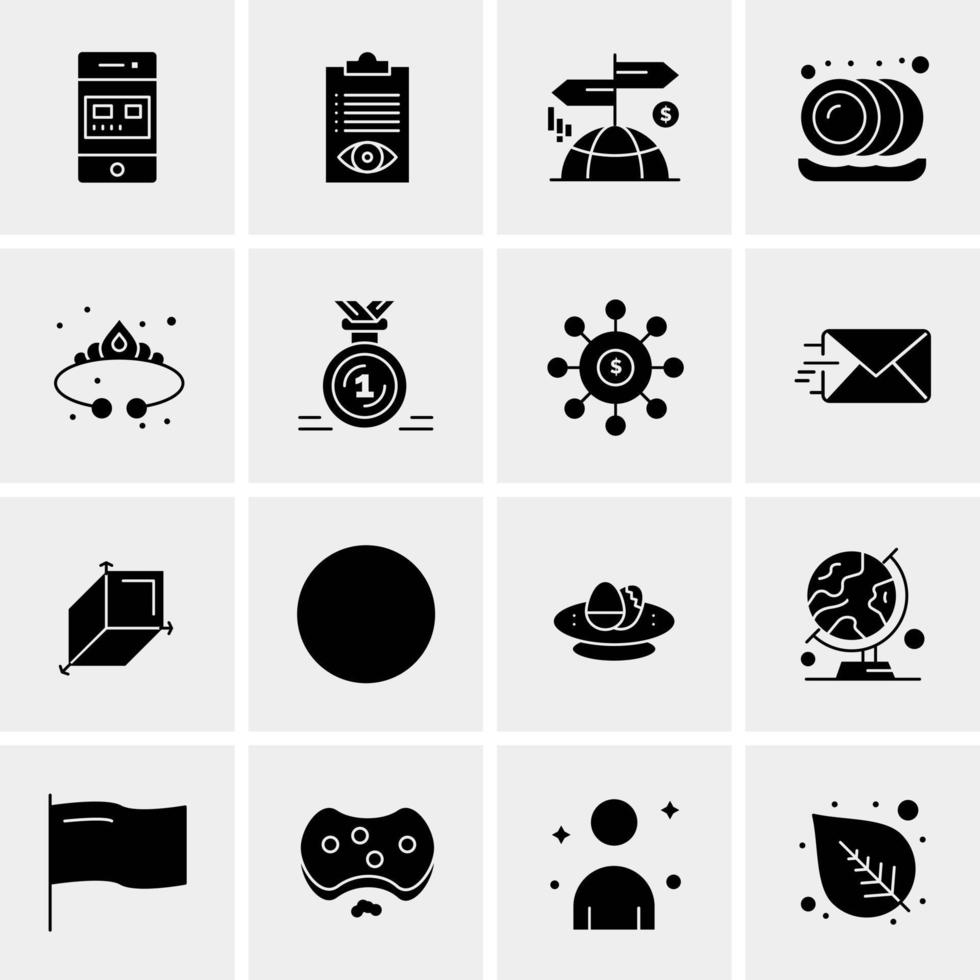 16 iconos de negocios universales vector ilustración de icono creativo para usar en proyectos relacionados con la web y dispositivos móviles