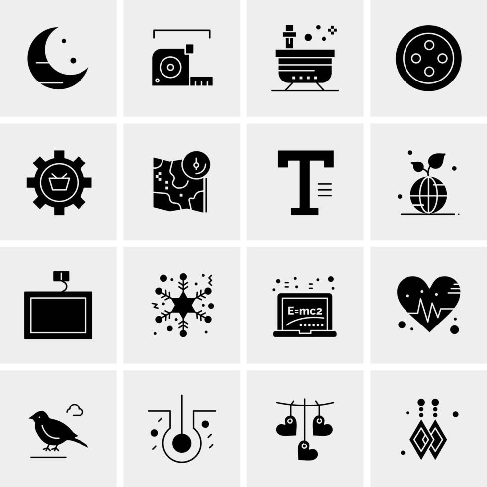 16 iconos de negocios universales vector ilustración de icono creativo para usar en proyectos relacionados con la web y dispositivos móviles