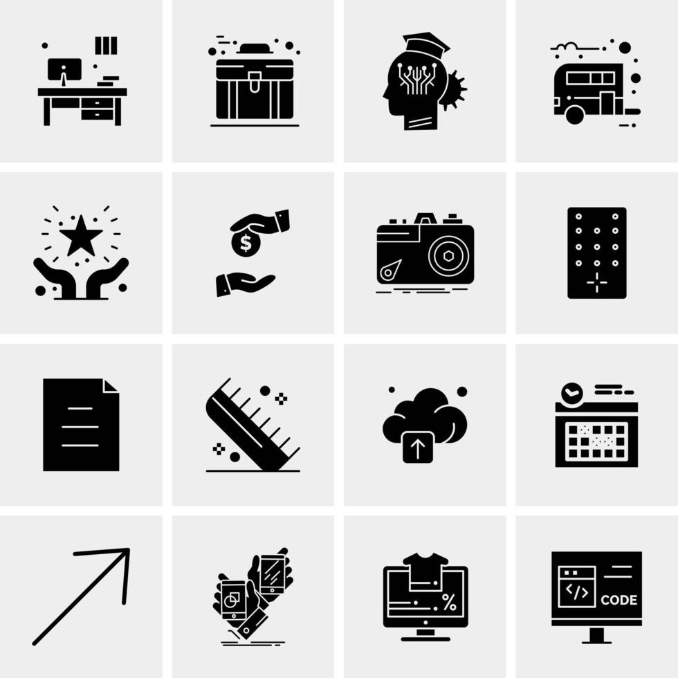 16 iconos de negocios universales vector ilustración de icono creativo para usar en proyectos relacionados con la web y dispositivos móviles