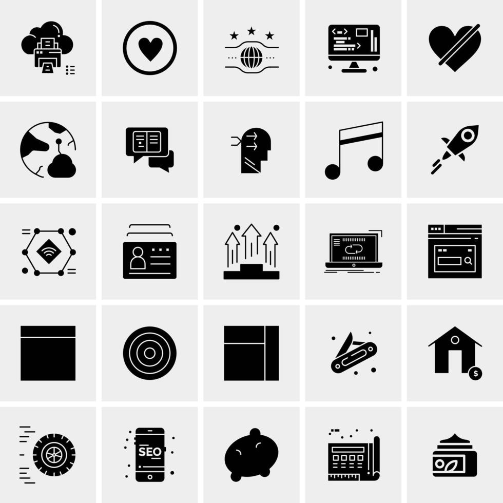 25 iconos de negocios universales vector ilustración de icono creativo para usar en proyectos relacionados con la web y dispositivos móviles