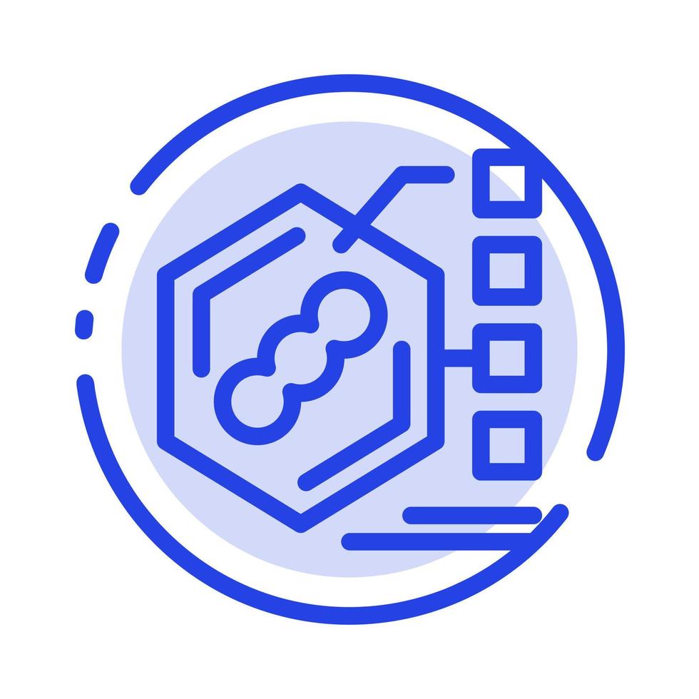 Bacteria Biochemical Examination Form Life Blue Dotted Line Line Icon vector