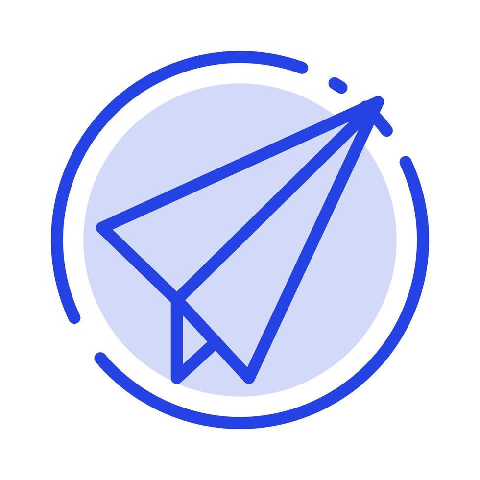 Paper Paper plane Plane Blue Dotted Line Line Icon vector