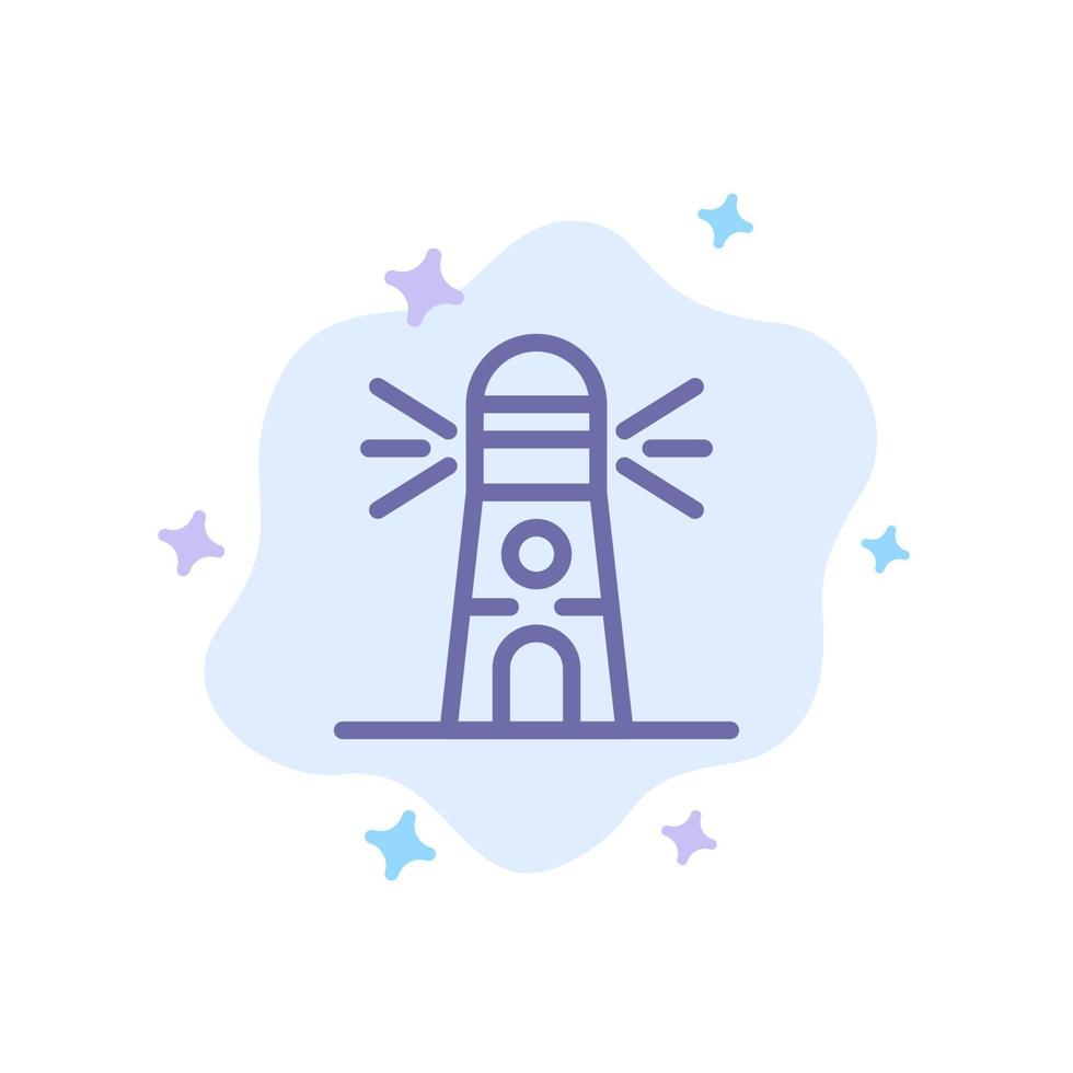 Lighthouse Building Navigation House Blue Icon on Abstract Cloud Background vector