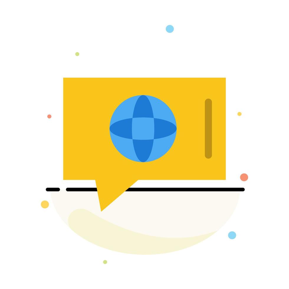 Chat World Technical Service Abstract Flat Color Icon Template vector