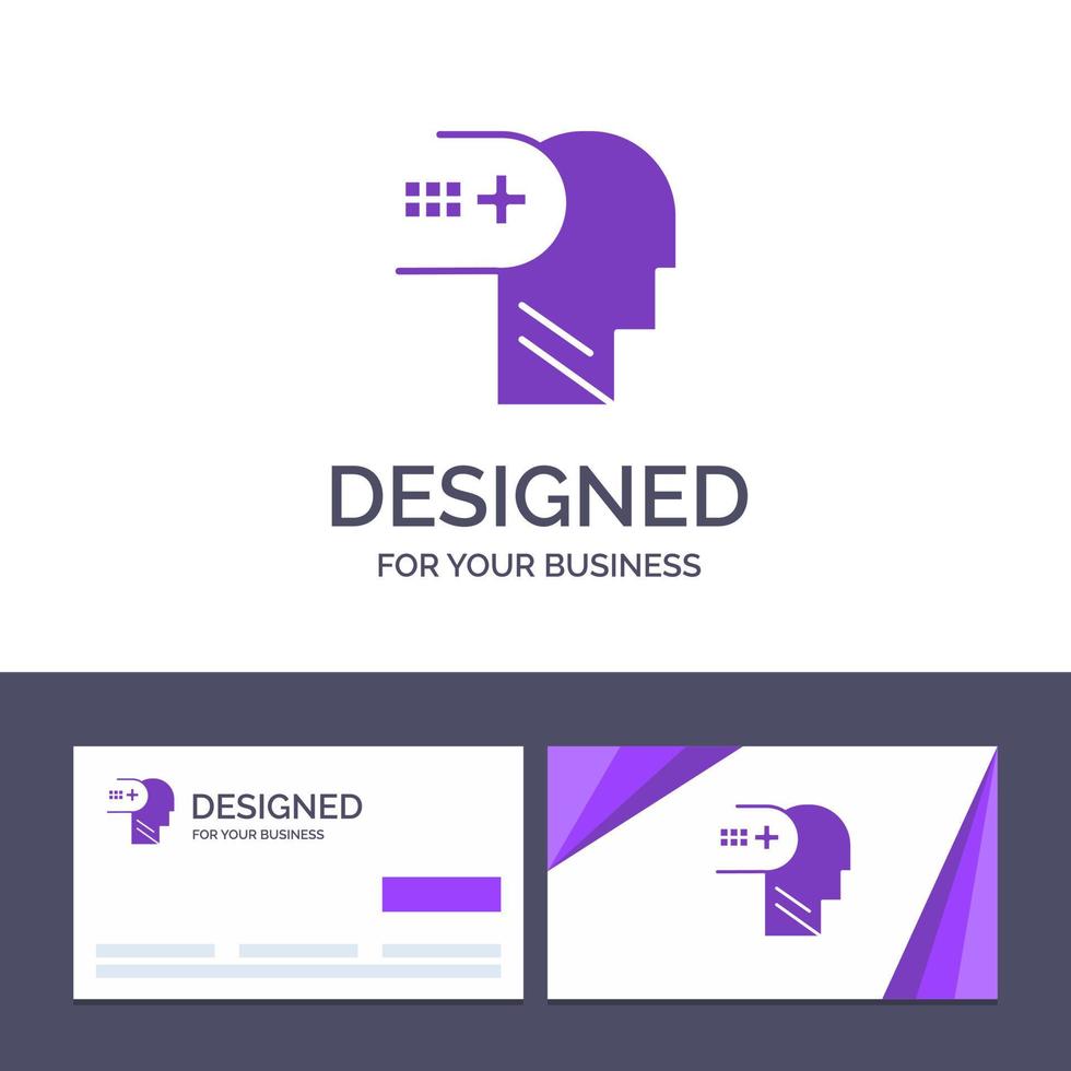 Creative Business Card and Logo template Health Mental Medical Mind Vector Illustration