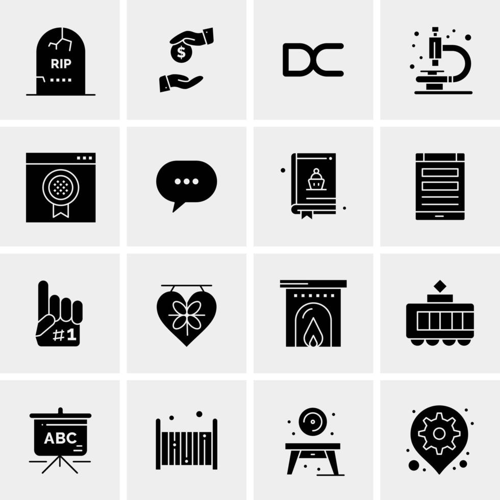 16 iconos de negocios universales vector ilustración de icono creativo para usar en proyectos relacionados con la web y dispositivos móviles