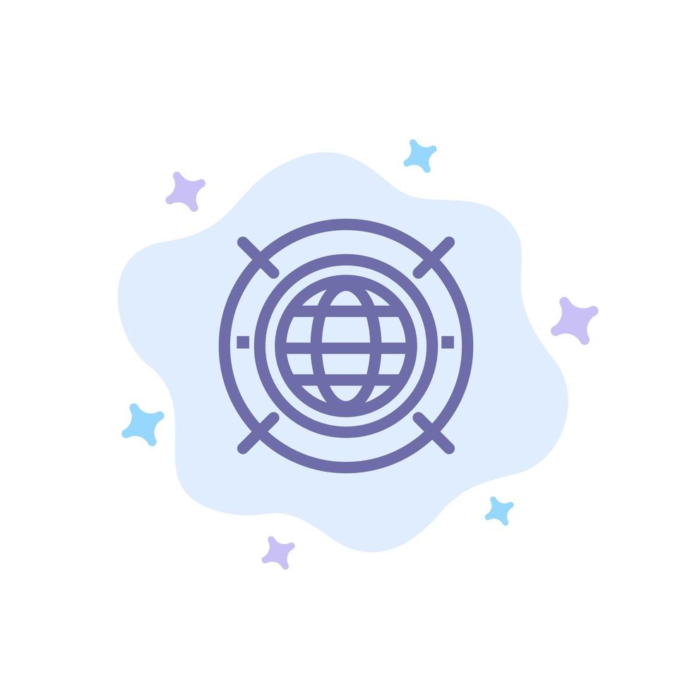 Internet Web World Computing Blue Icon on Abstract Cloud Background vector