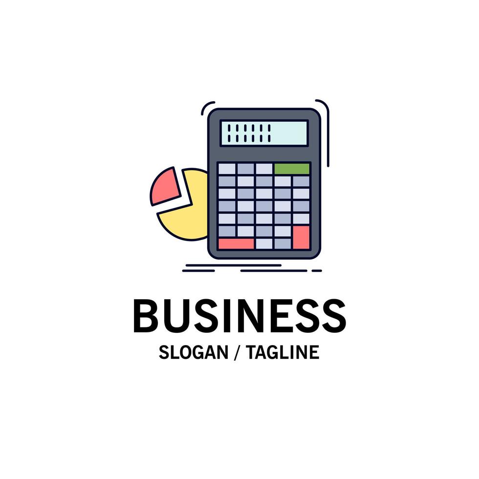 calculator calculation math progress graph Flat Color Icon Vector