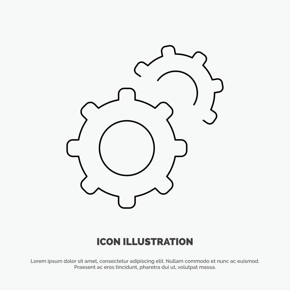 Gear Gears Setting Line Icon Vector