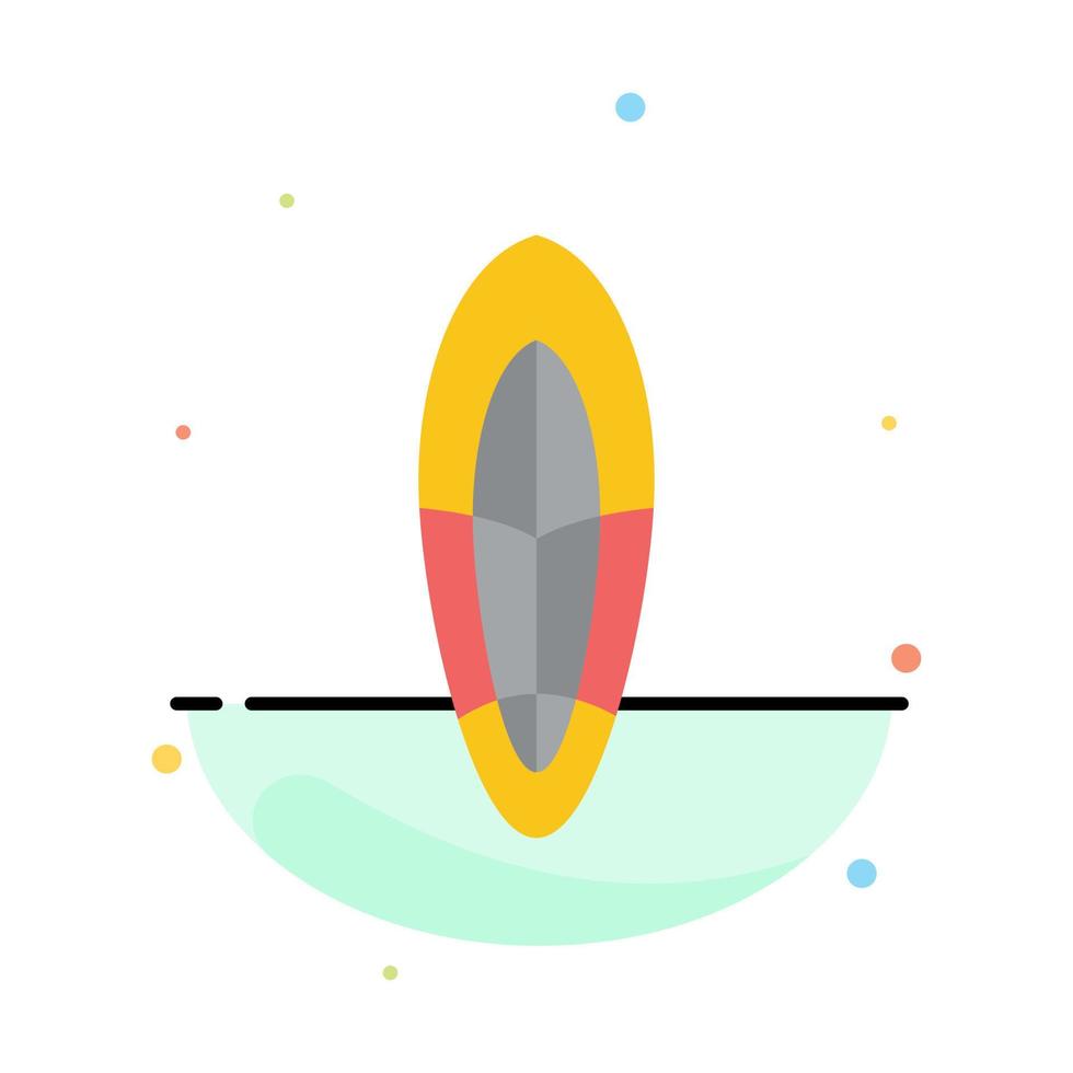 Recreation Sports Surfboard Surfing Abstract Flat Color Icon Template vector