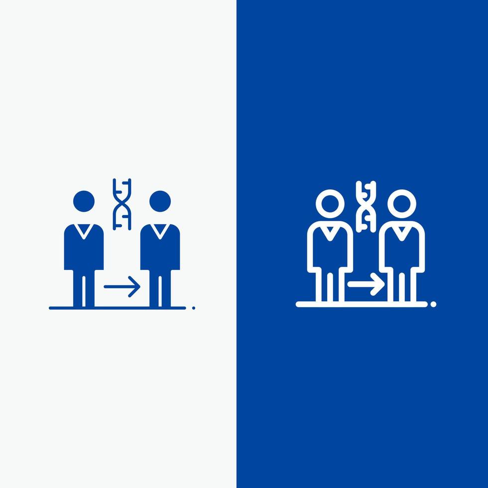 Dna Cloning Patient Hospital Health Line and Glyph Solid icon Blue banner Line and Glyph Solid icon Blue banner vector