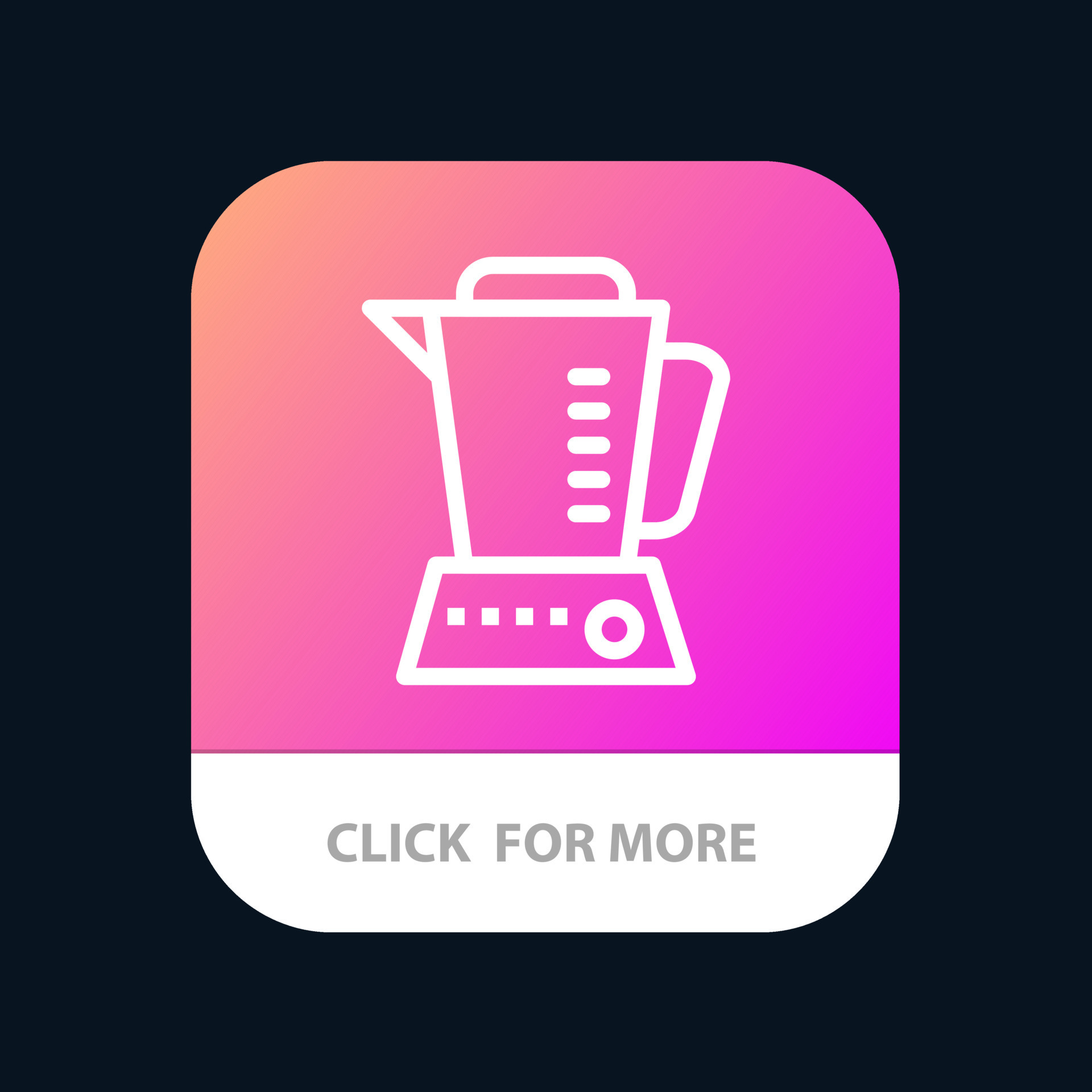 Blender Electric Home Machine Mobile App Button Android and IOS Line