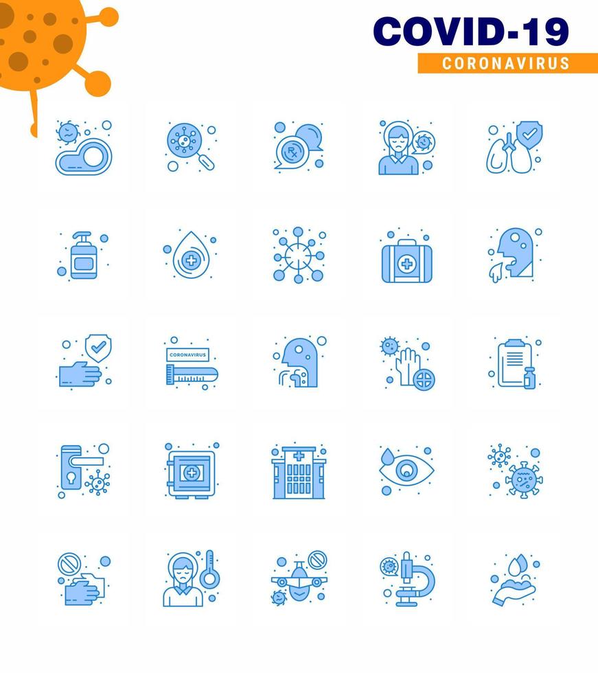 25 Blue Corona Virus pandemic vector illustrations sick headache scan head message viral coronavirus 2019nov disease Vector Design Elements