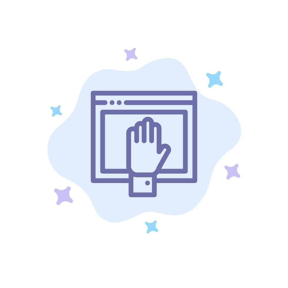 Access Content Free Internet Open Blue Icon on Abstract Cloud Background vector