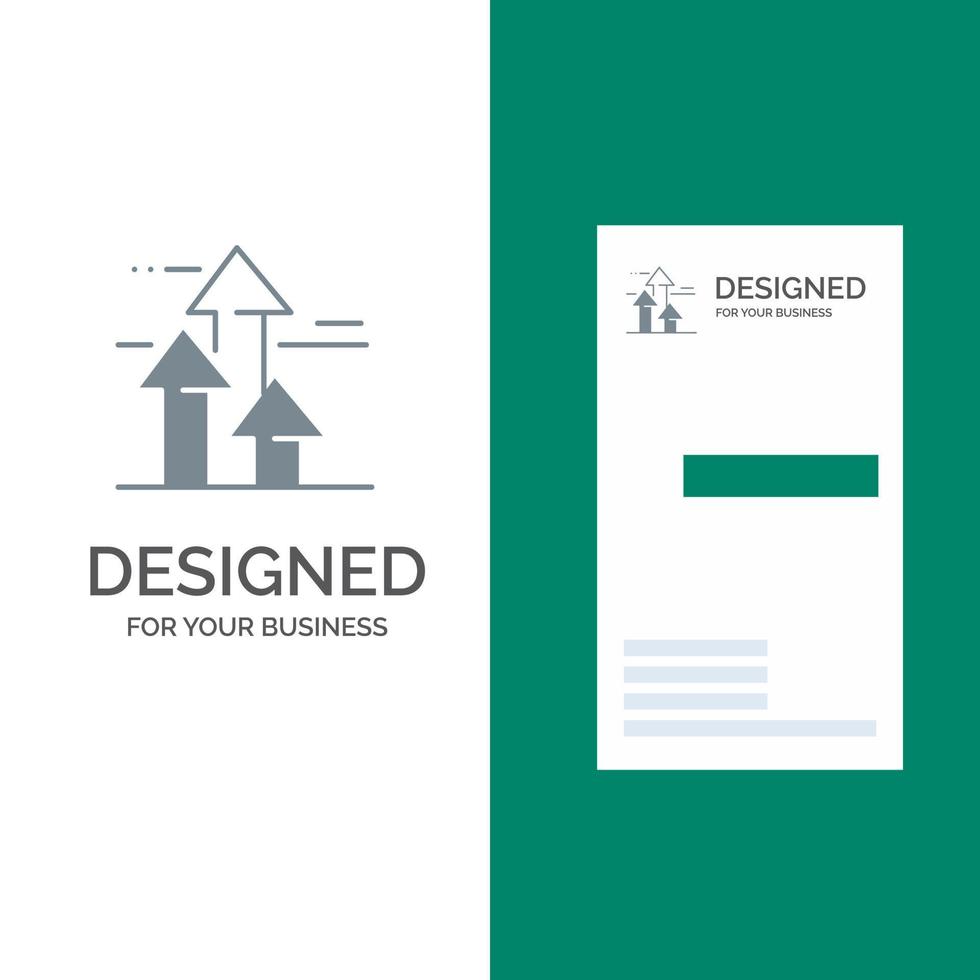 Arrows Break Breaking Forward Limits Grey Logo Design and Business Card Template vector