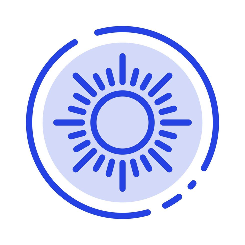 Sun Sunrise Sunset Blue Dotted Line Line Icon vector