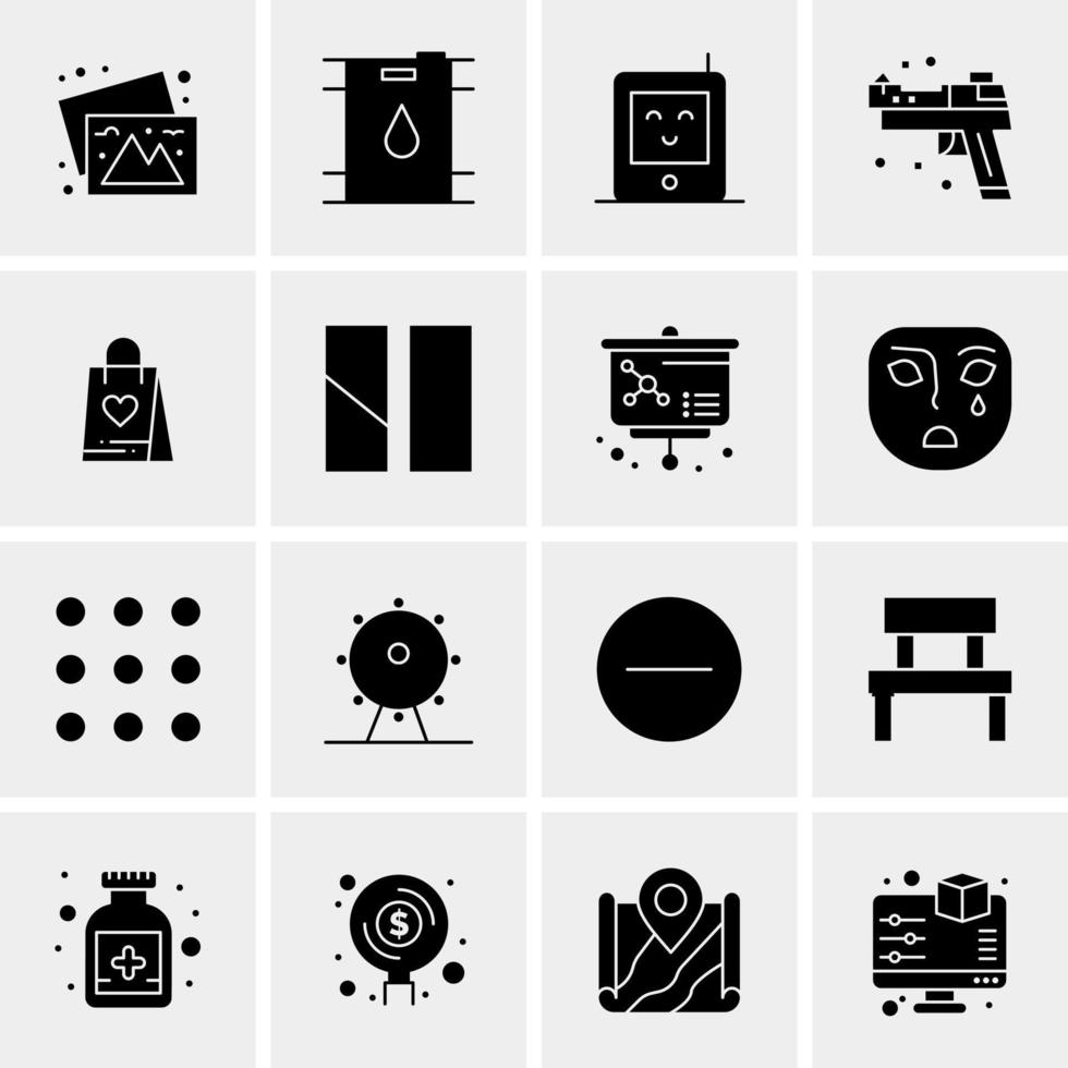 16 iconos de negocios universales vector ilustración de icono creativo para usar en proyectos relacionados con la web y dispositivos móviles