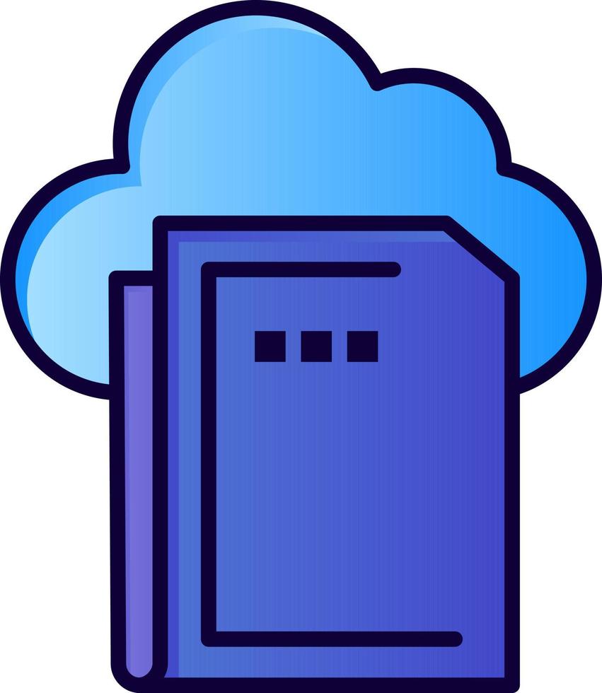 plantilla de banner de icono de vector de icono de color plano de computación de datos de archivo en la nube