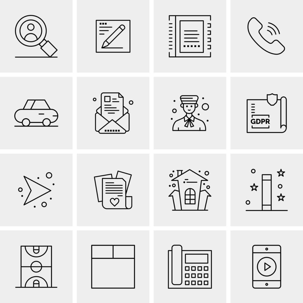 16 Universal Business Icons Vector Creative Icon Illustration to use in web and Mobile Related project