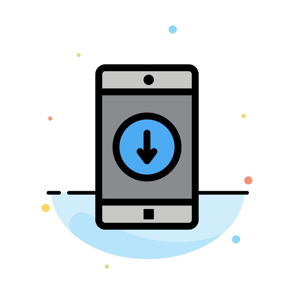 Application Mobile Mobile Application Down Arrow Abstract Flat Color Icon Template vector